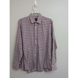 C3 Hugo Boss Shirt Mens Med Purple Check Button Up Casual‎ Preppy